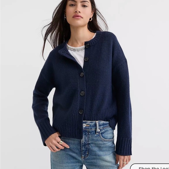 LOFT Navy Button-Up Cardigan - Picture 3 of 12